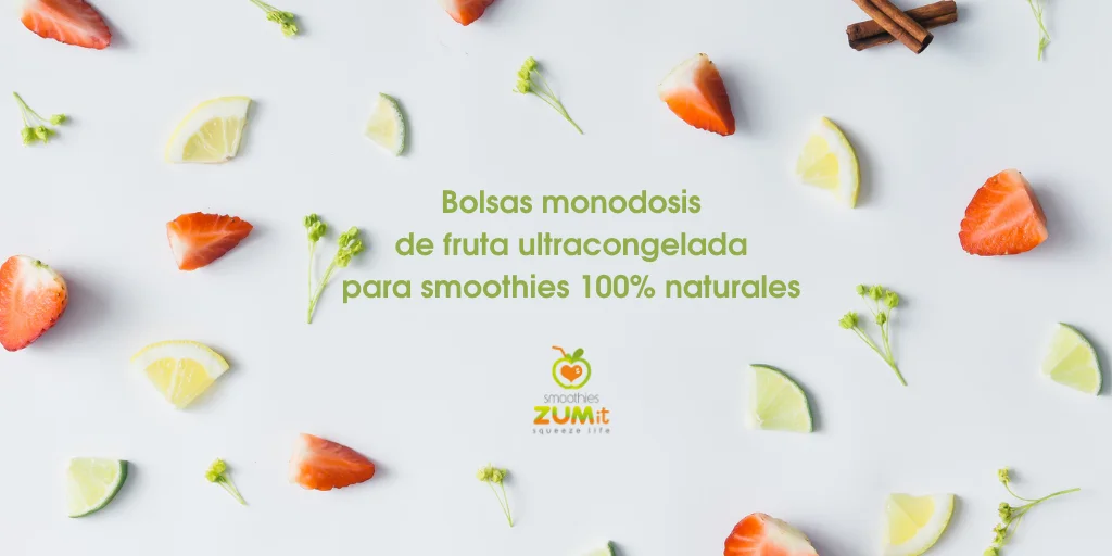 Bolsas monodosis de fruta unltracongelada IQF para la elaboracion de smoothies naturales