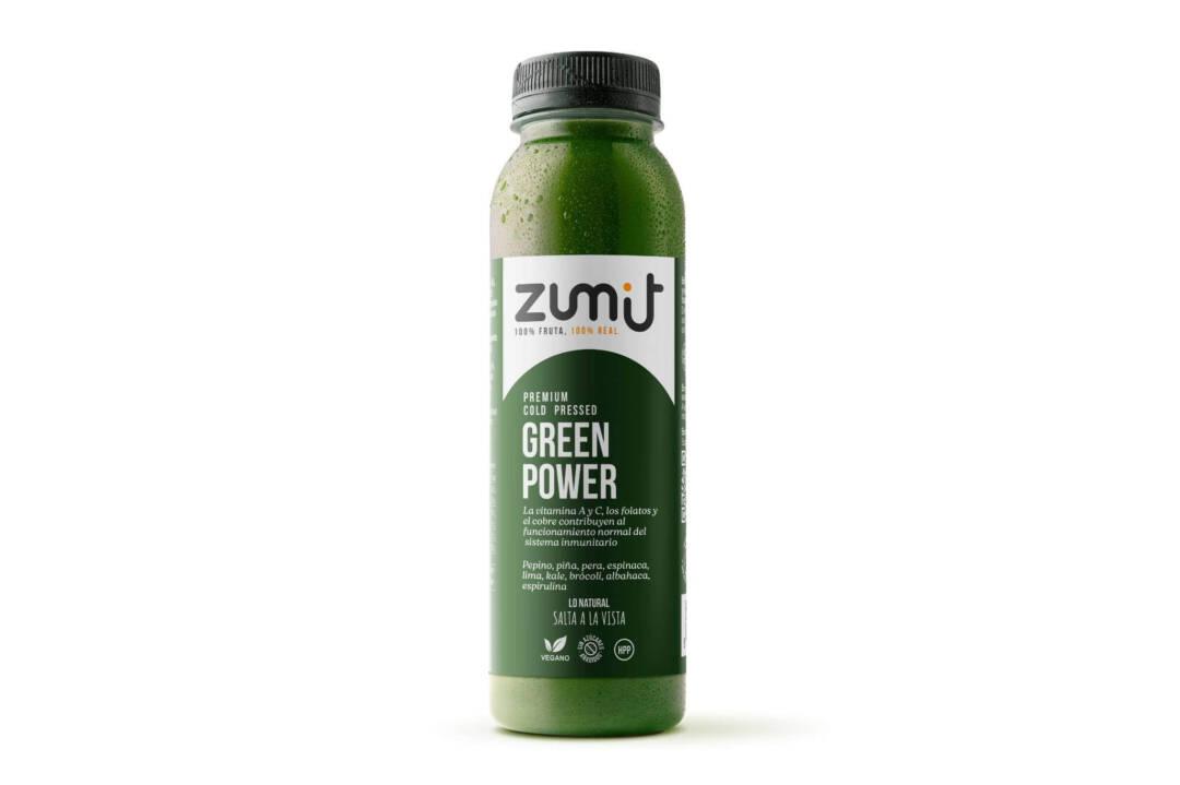 Zumo Cold Pressed Premium Green Power HPP de Zumit - caja de 8 unidades