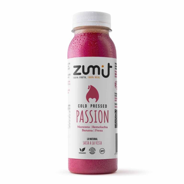 Zumo Cold Press Squeeze Passion HPP de Zumit - caja de 8 unidades