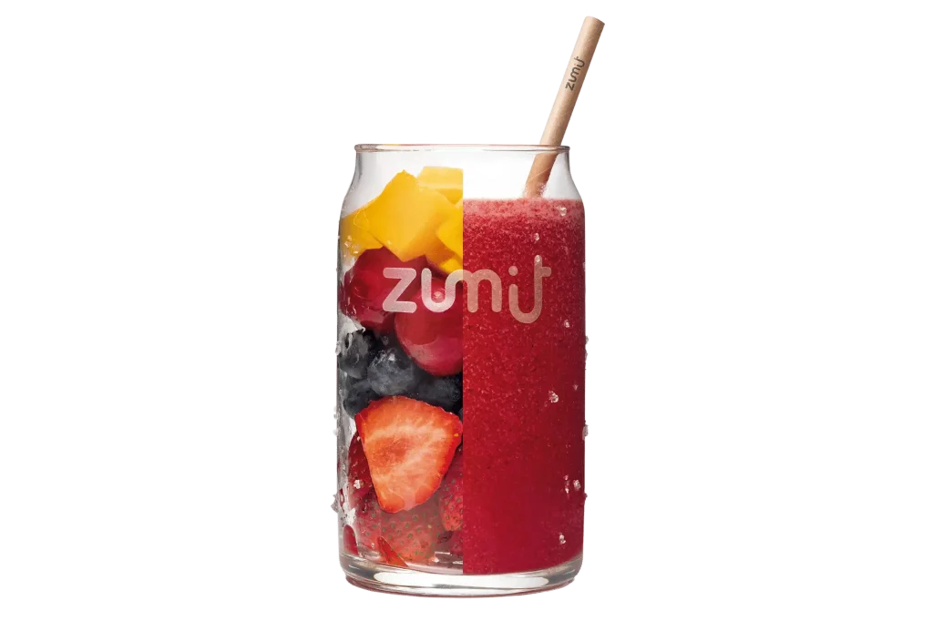 Smoothie Berries Paradise de Zumit- Caja de 20 unidades de fresa, arándano, mango y cereza
