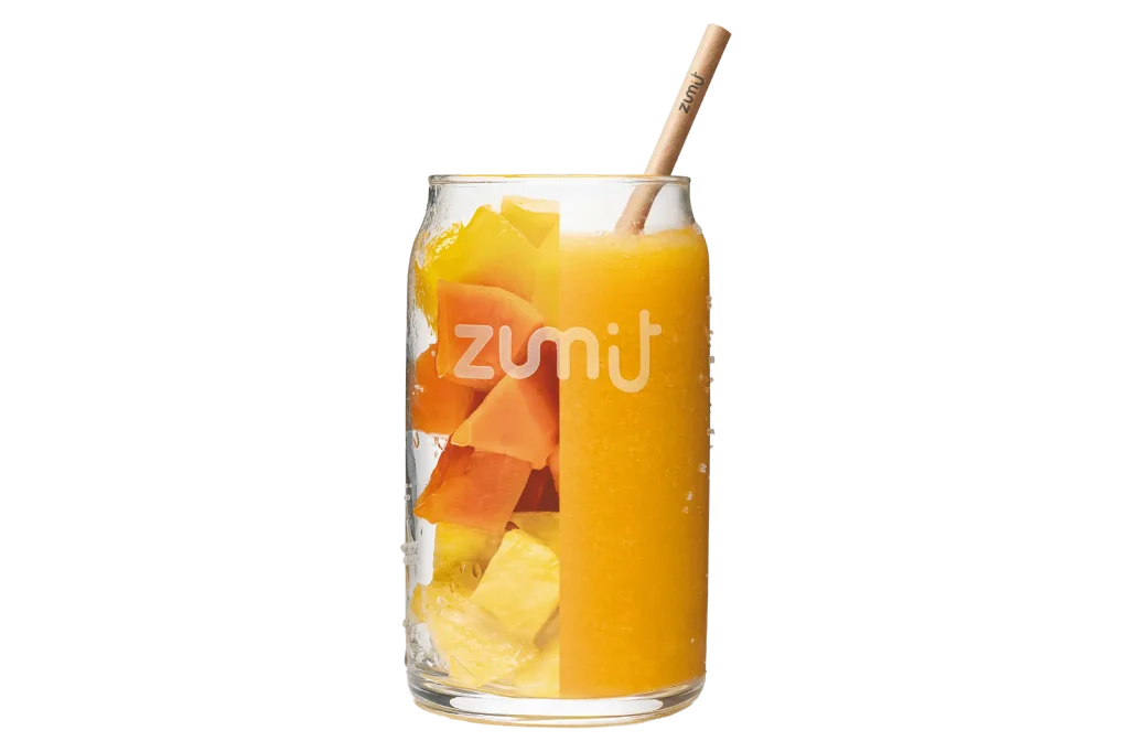 Smoothie Caribbean Passion de Zumit- Caja de 20 unidades de mango, papaya y piña