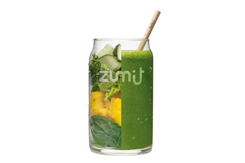 Smoothie Green Power de Zumit- Caja de 20 unidades de col rizada, piña, espinaca y pepino