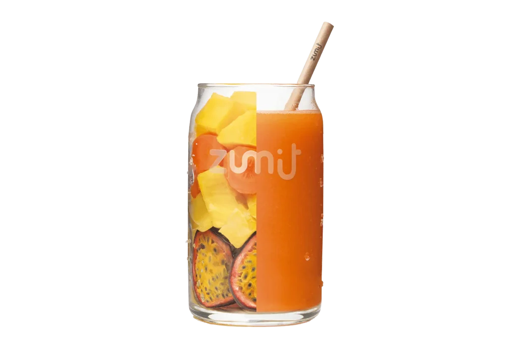 Smoothie Squeeze Nature de Zumit- Caja de 20 unidades de Mango, zanahoria, piña y fruta de la pasión